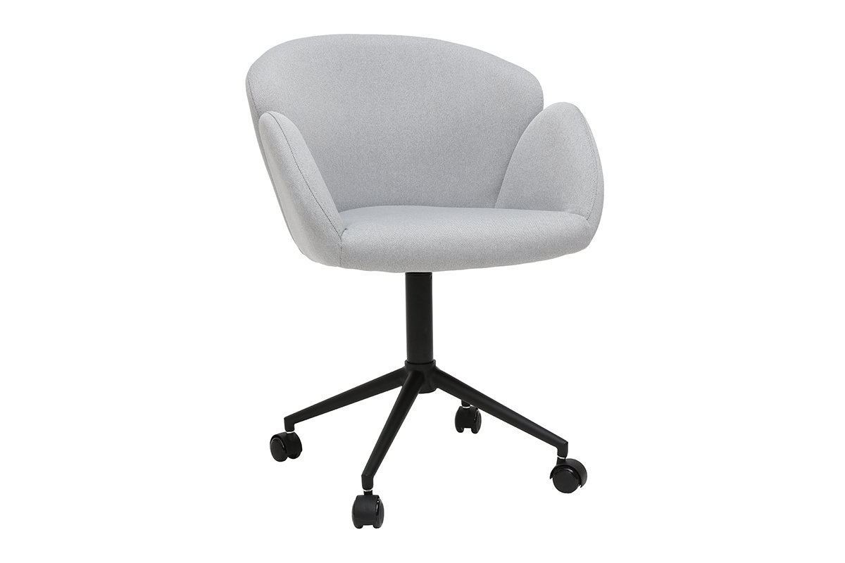 Poltrona da ufficio design in tessuto grigio chiaro RHAPSODY