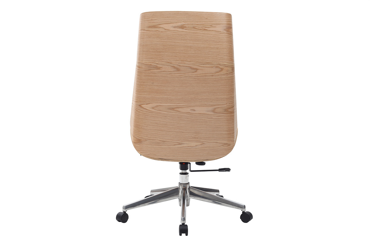 Poltrona da ufficio design legno chiaro e bianco CURVED