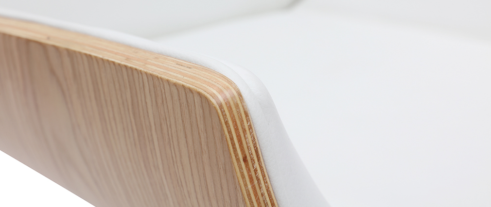 Poltrona da ufficio design legno chiaro e bianco CURVED