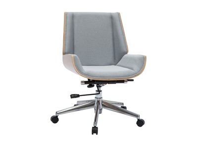 Poltrona da ufficio design legno chiaro e bianco CURVED