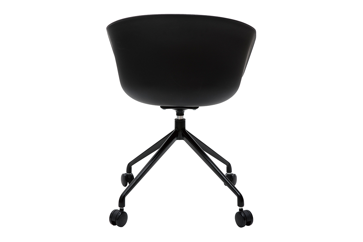 Poltrona da ufficio design nero e tessuto grigio scuro SCAFO