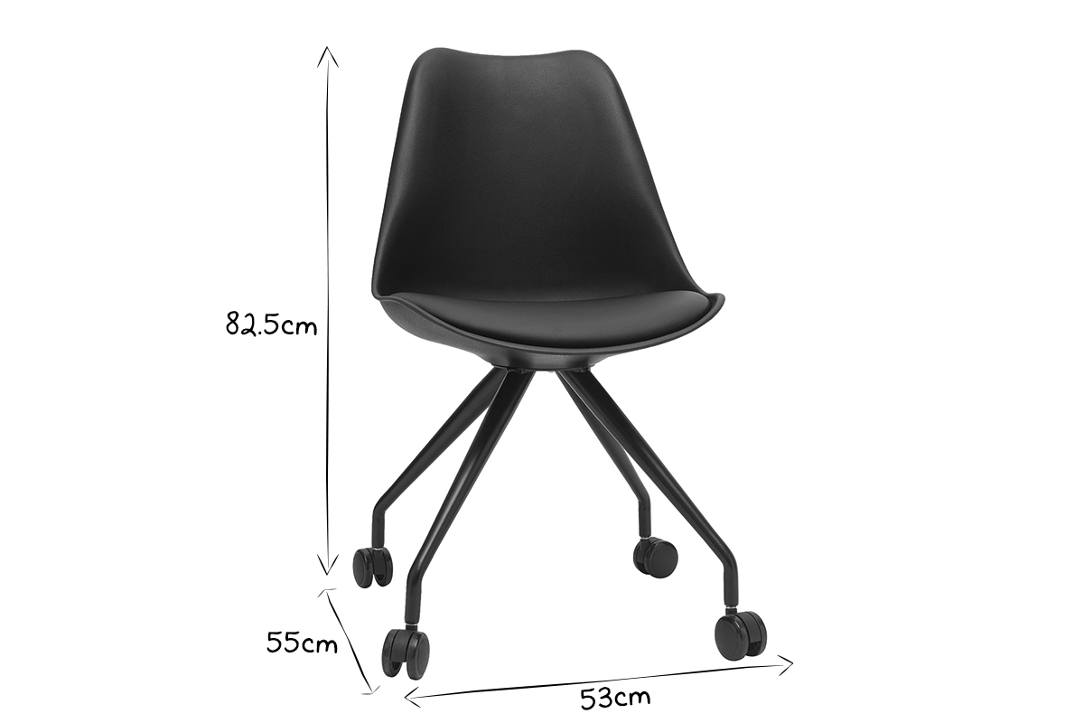 Poltrona da ufficio design nero PAULINE