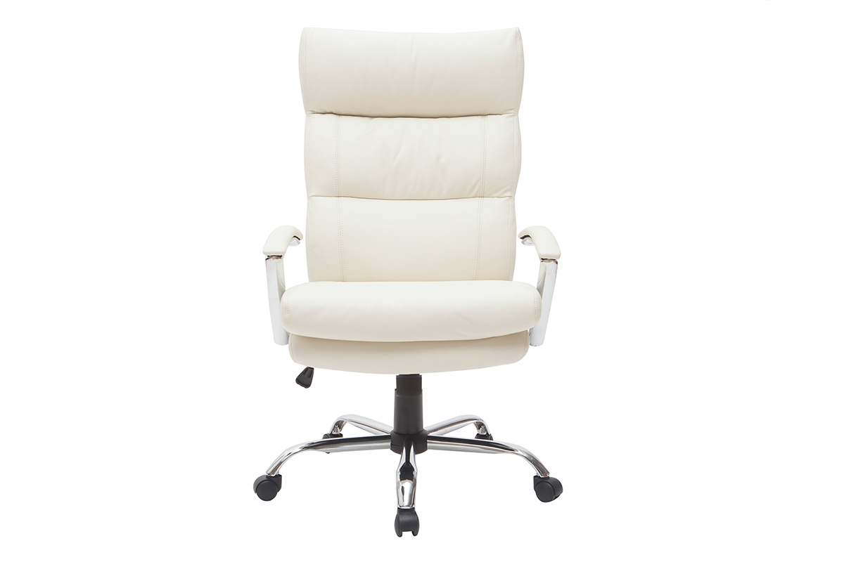 Poltrona da ufficio design pelle bianco TILIO