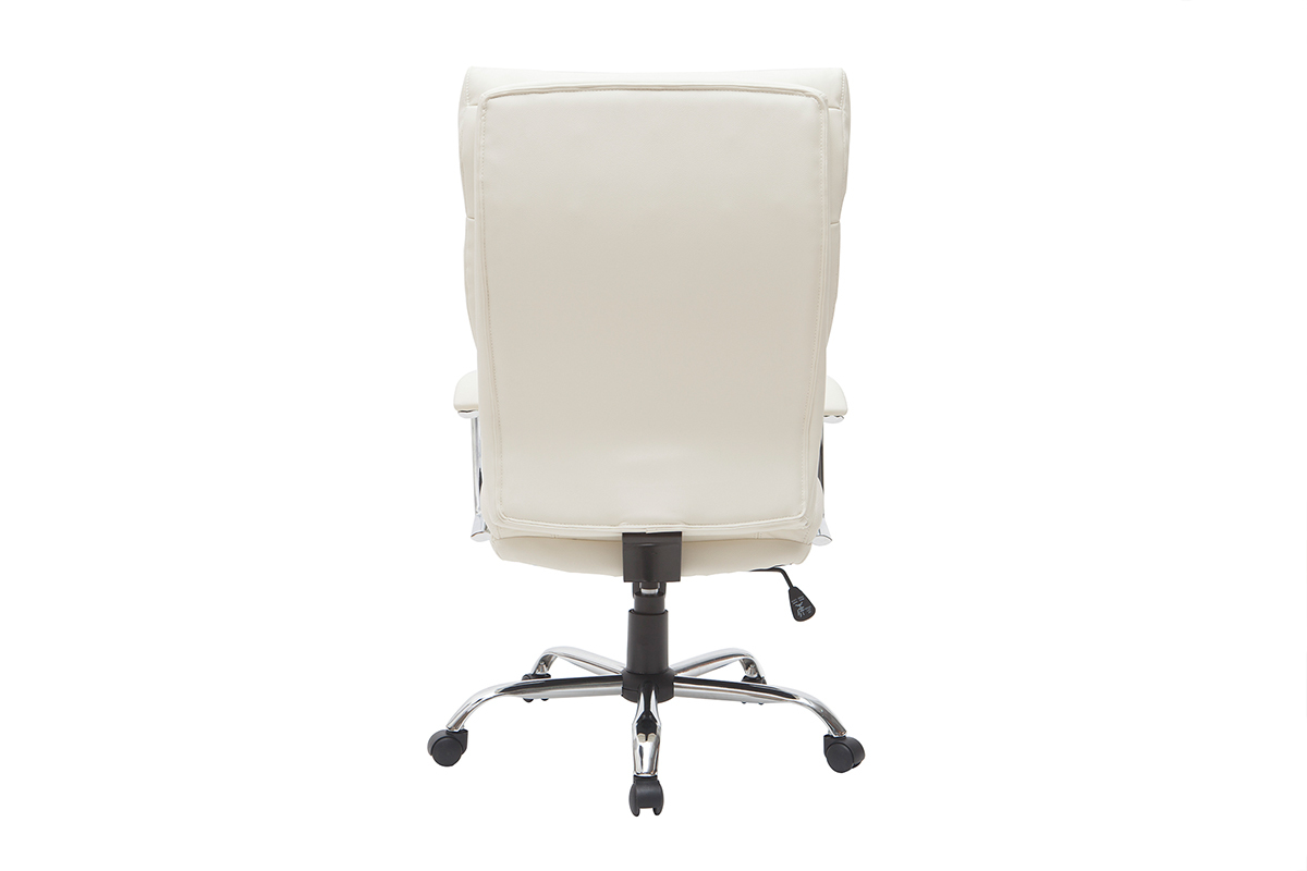Poltrona da ufficio design pelle bianco TILIO