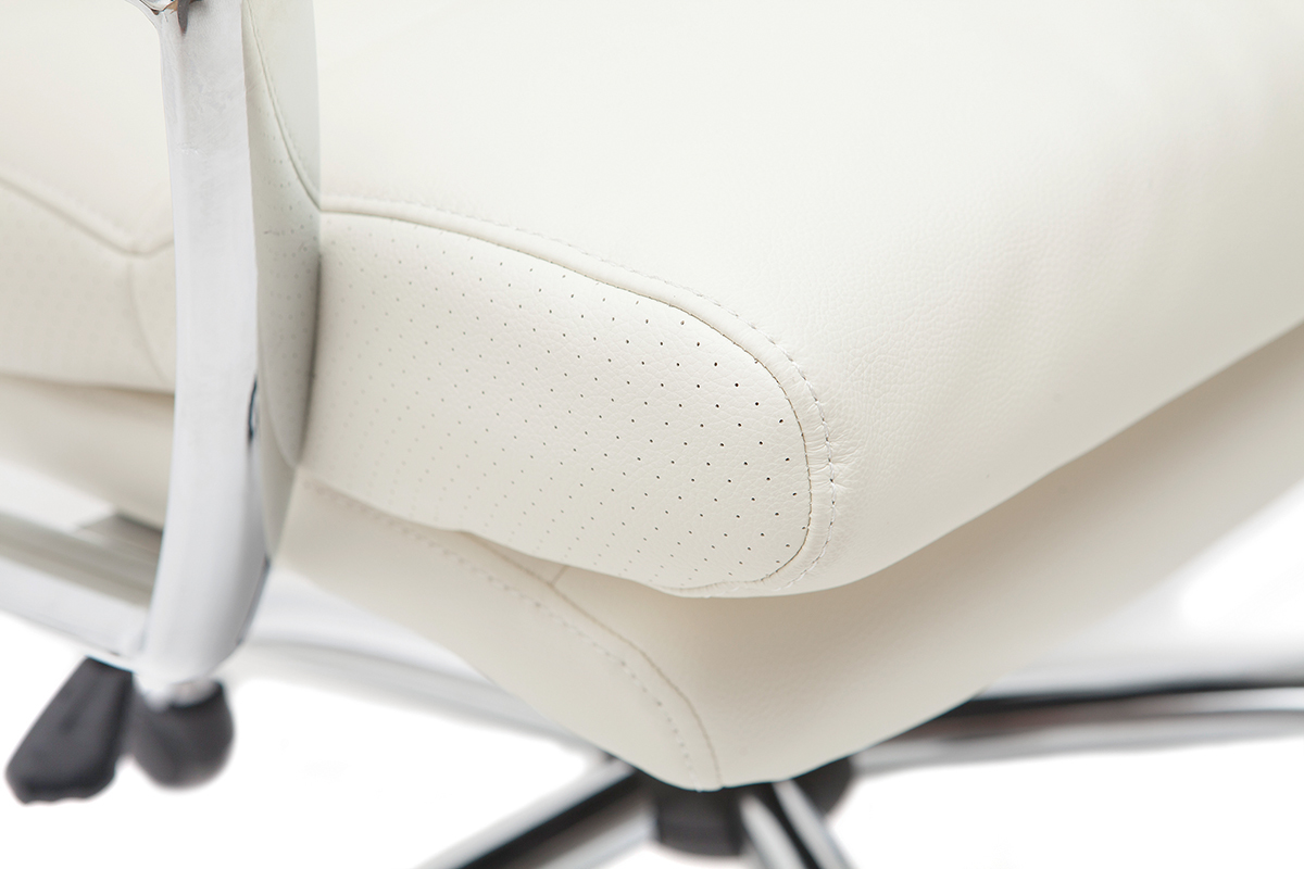 Poltrona da ufficio design pelle bianco TILIO
