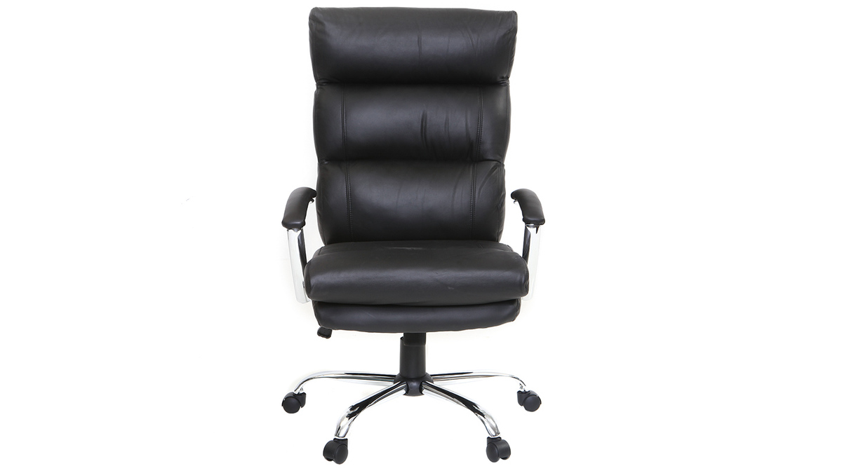 Poltrona da ufficio design pelle nero TILIO