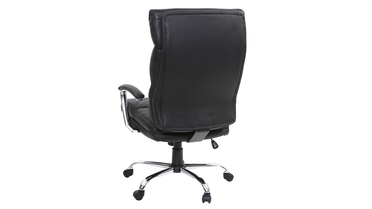 Poltrona da ufficio design pelle nero TILIO