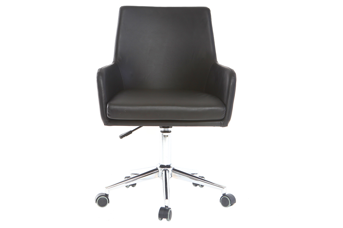 Poltrona da ufficio design PU nero SHANA