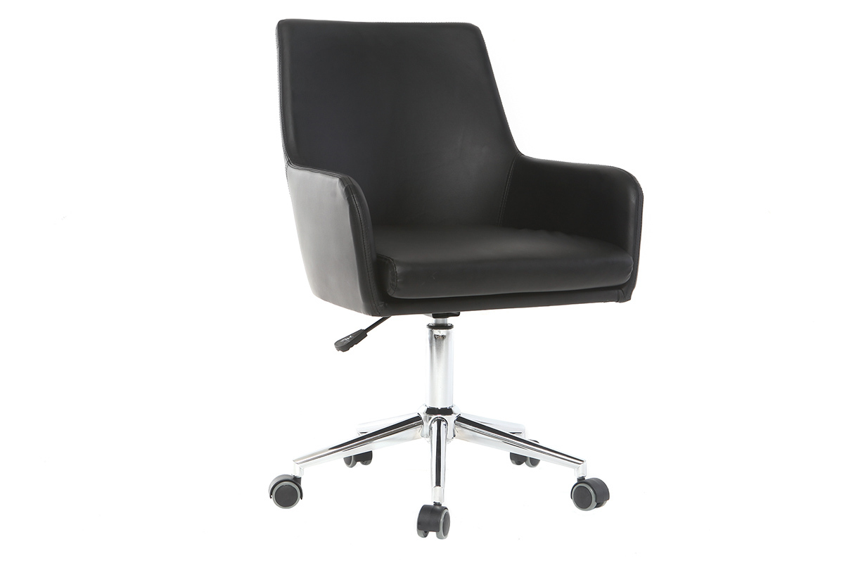 Poltrona da ufficio design PU nero SHANA