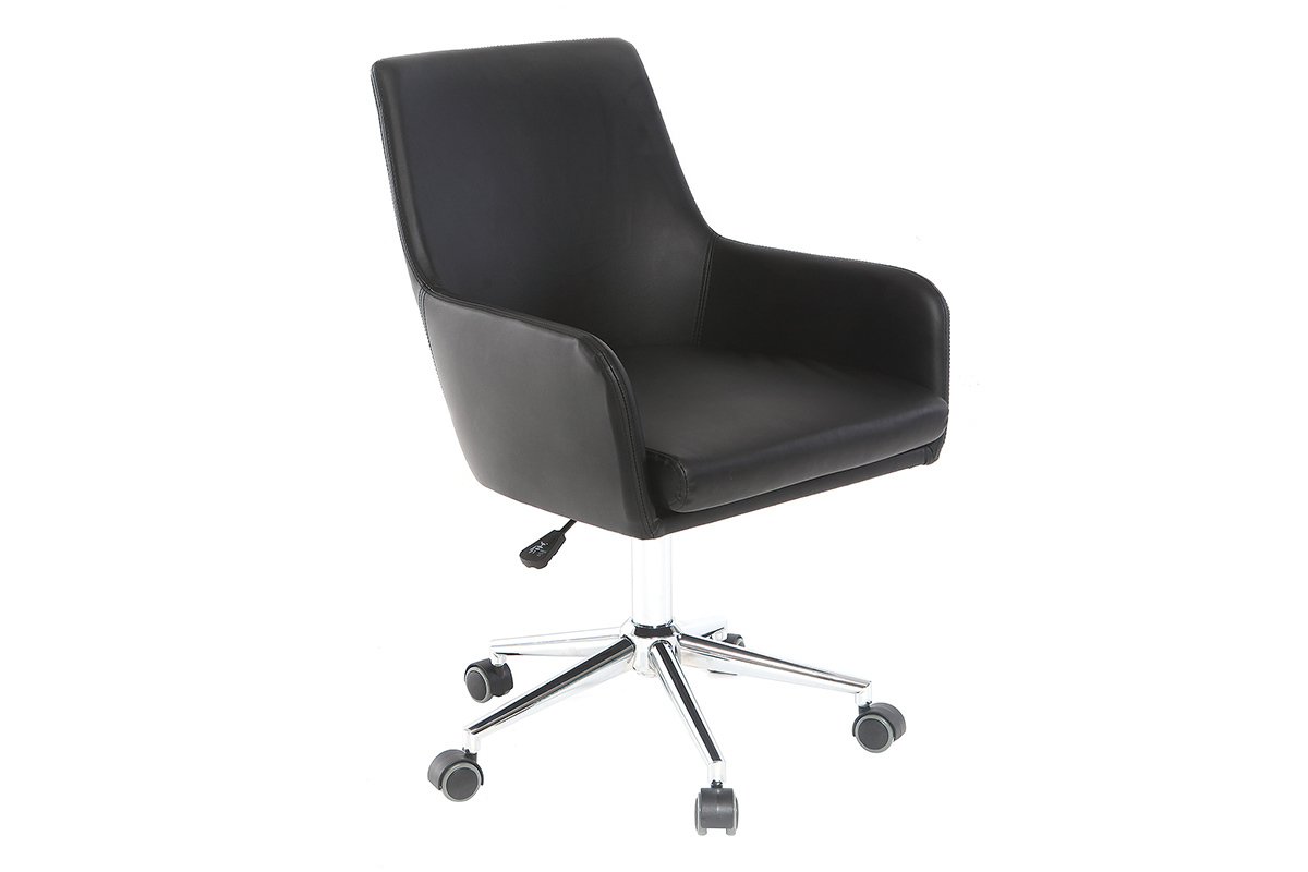 Poltrona da ufficio design PU nero SHANA