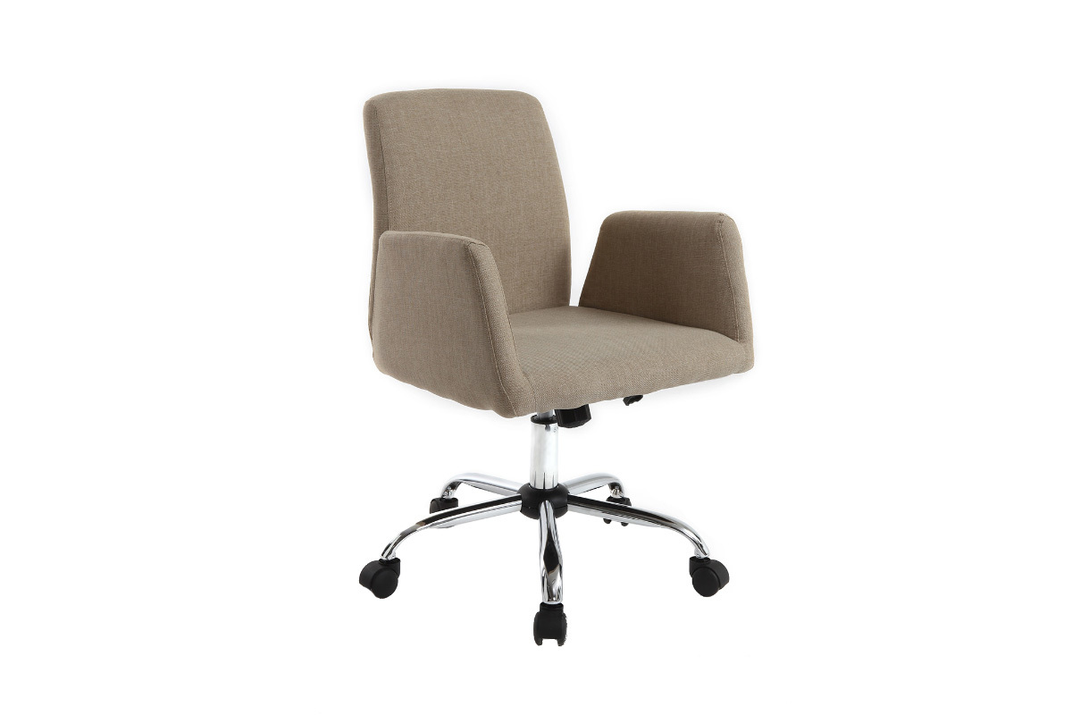 Poltrona da ufficio design tessuto crema ARIEL