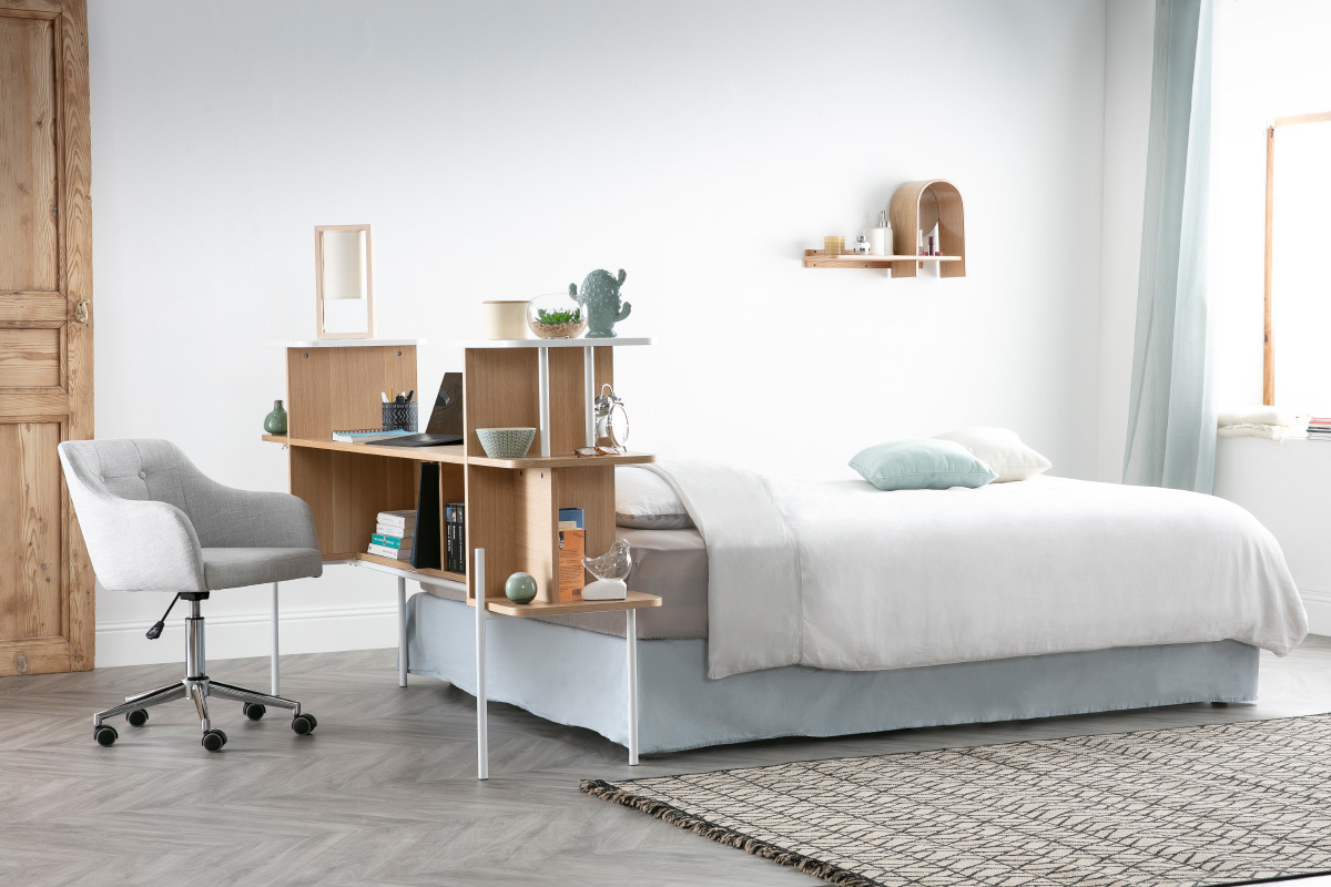 Poltrona da ufficio design tessuto grigio chiaro BALTIK