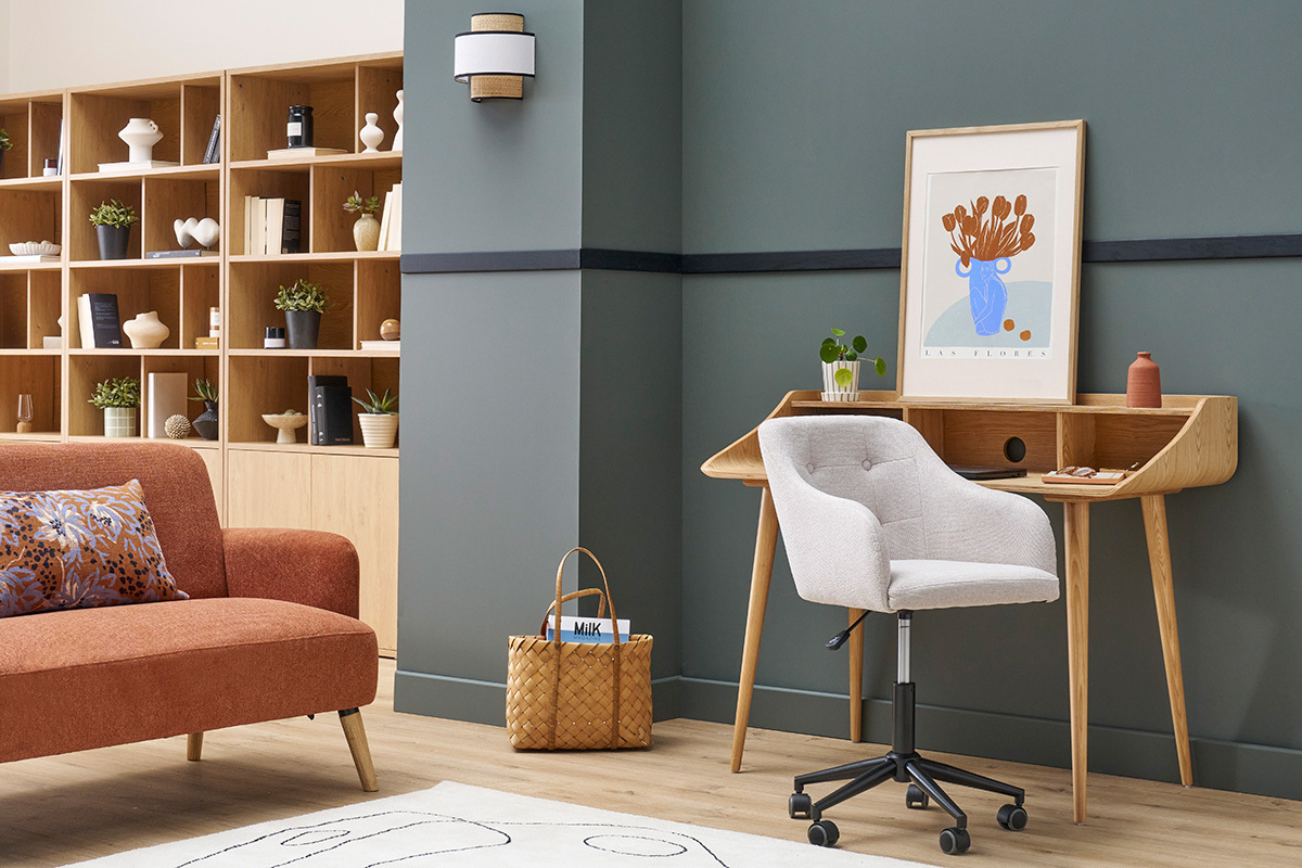 Poltrona da ufficio design tessuto naturale BALTIK