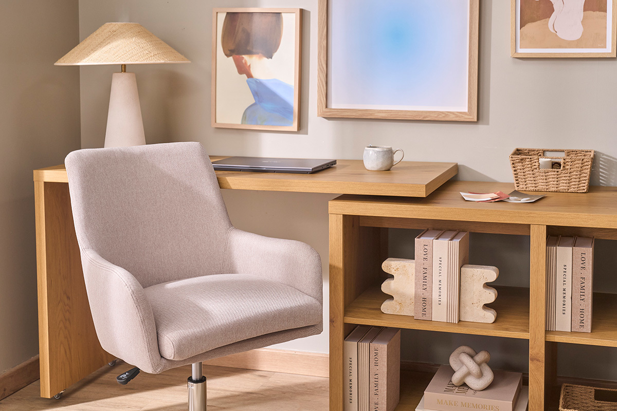 Poltrona da ufficio design tessuto naturale SHANA