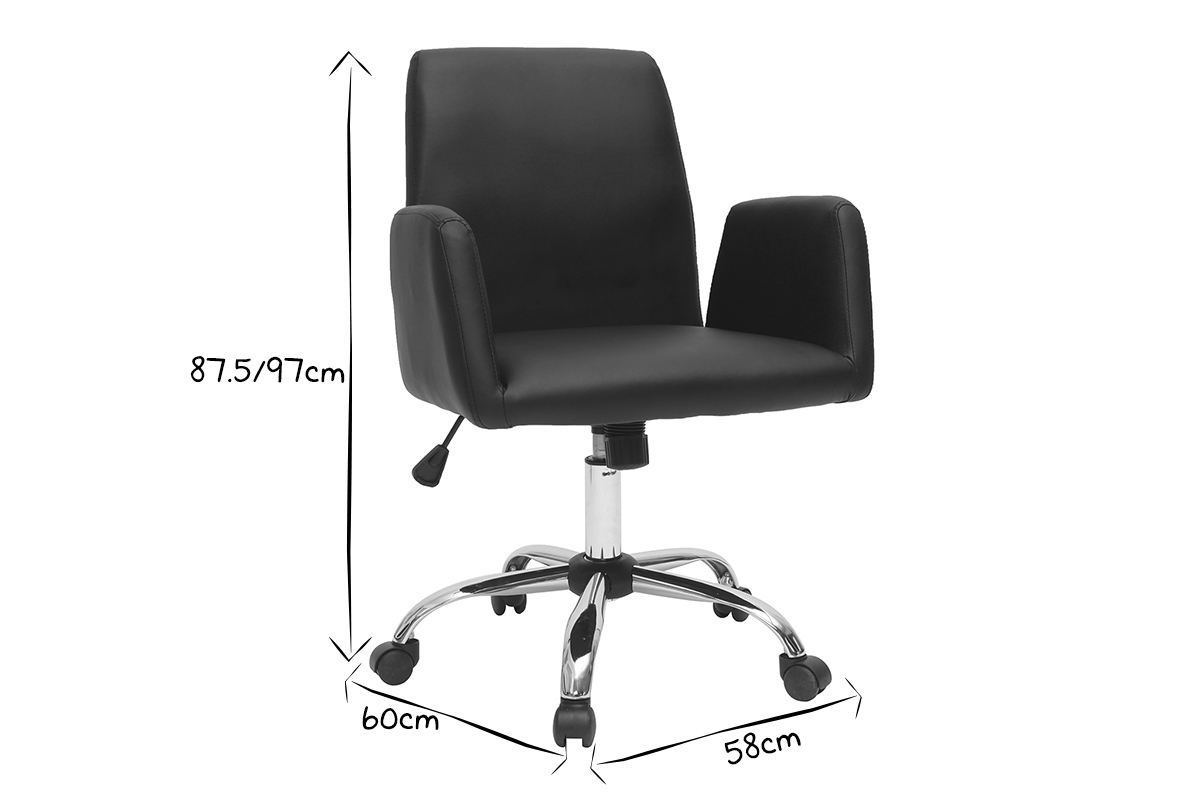 Poltrona da ufficio design tessuto nero ARIEL