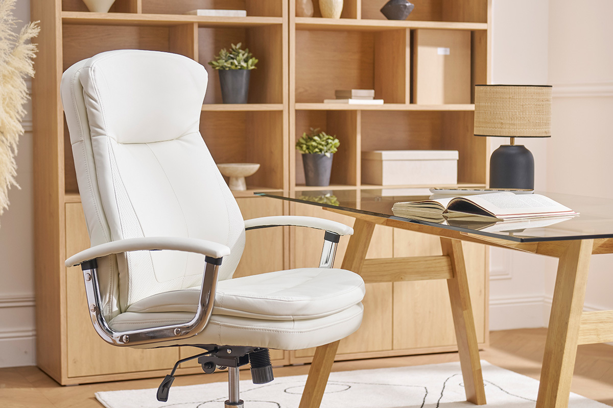 Poltrona da ufficio di design bianca WALL STREET
