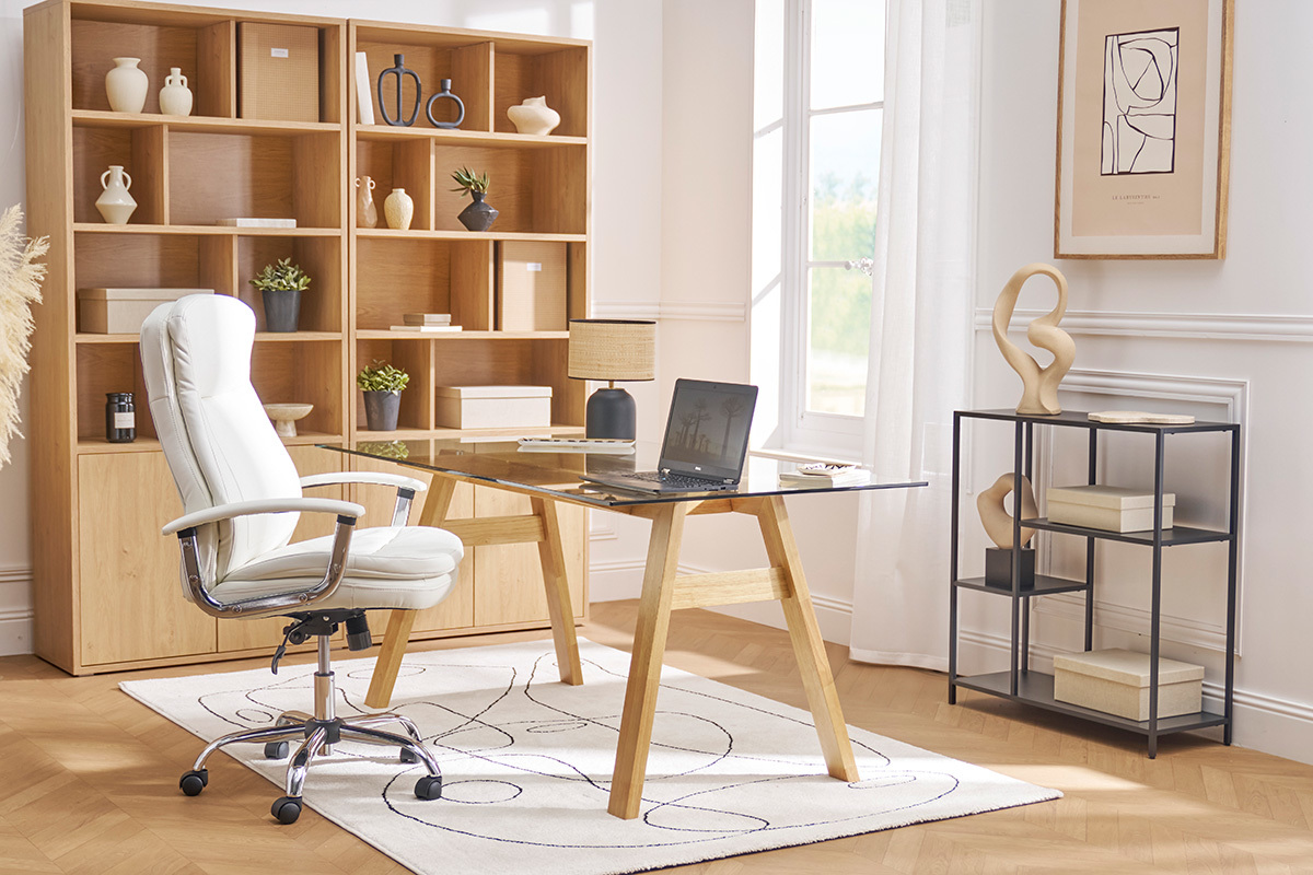 Poltrona da ufficio di design bianca WALL STREET