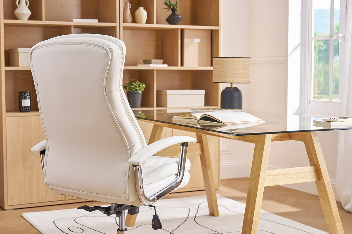 Poltrona da ufficio di design bianca WALL STREET