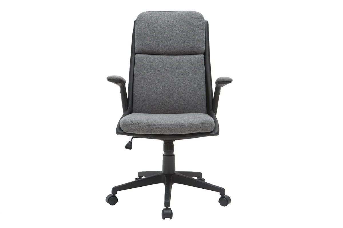 Poltrona da ufficio di design grigio scuro e nero TIM