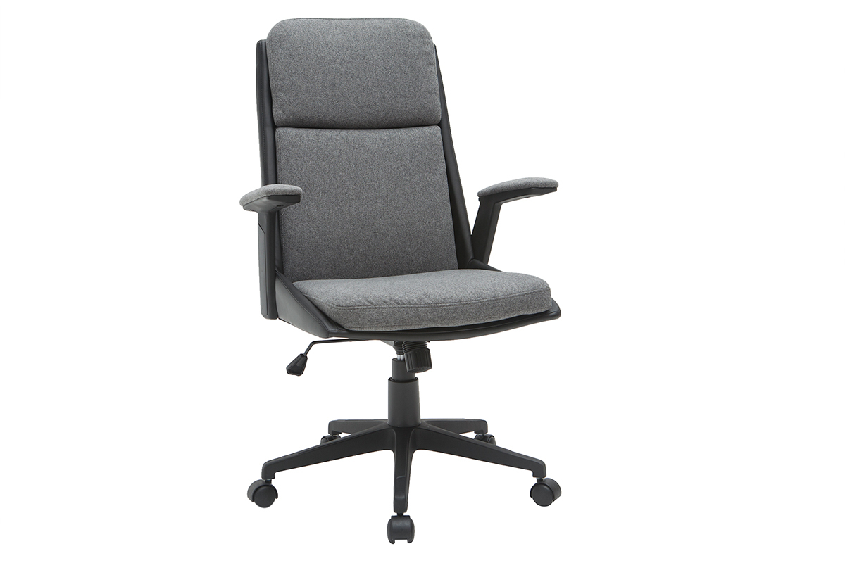 Poltrona da ufficio di design grigio scuro e nero TIM