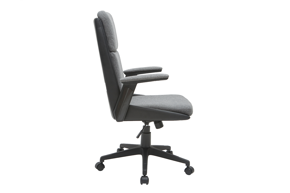 Poltrona da ufficio di design grigio scuro e nero TIM