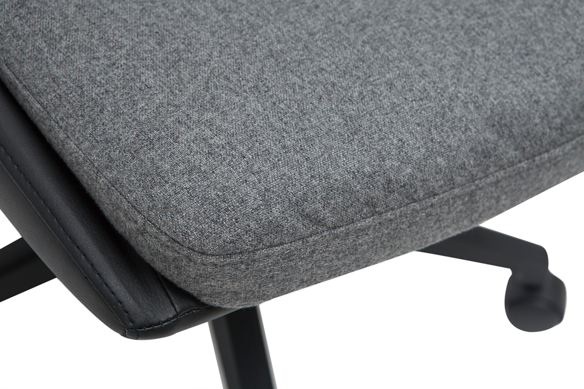 Poltrona da ufficio di design grigio scuro e nero TIM