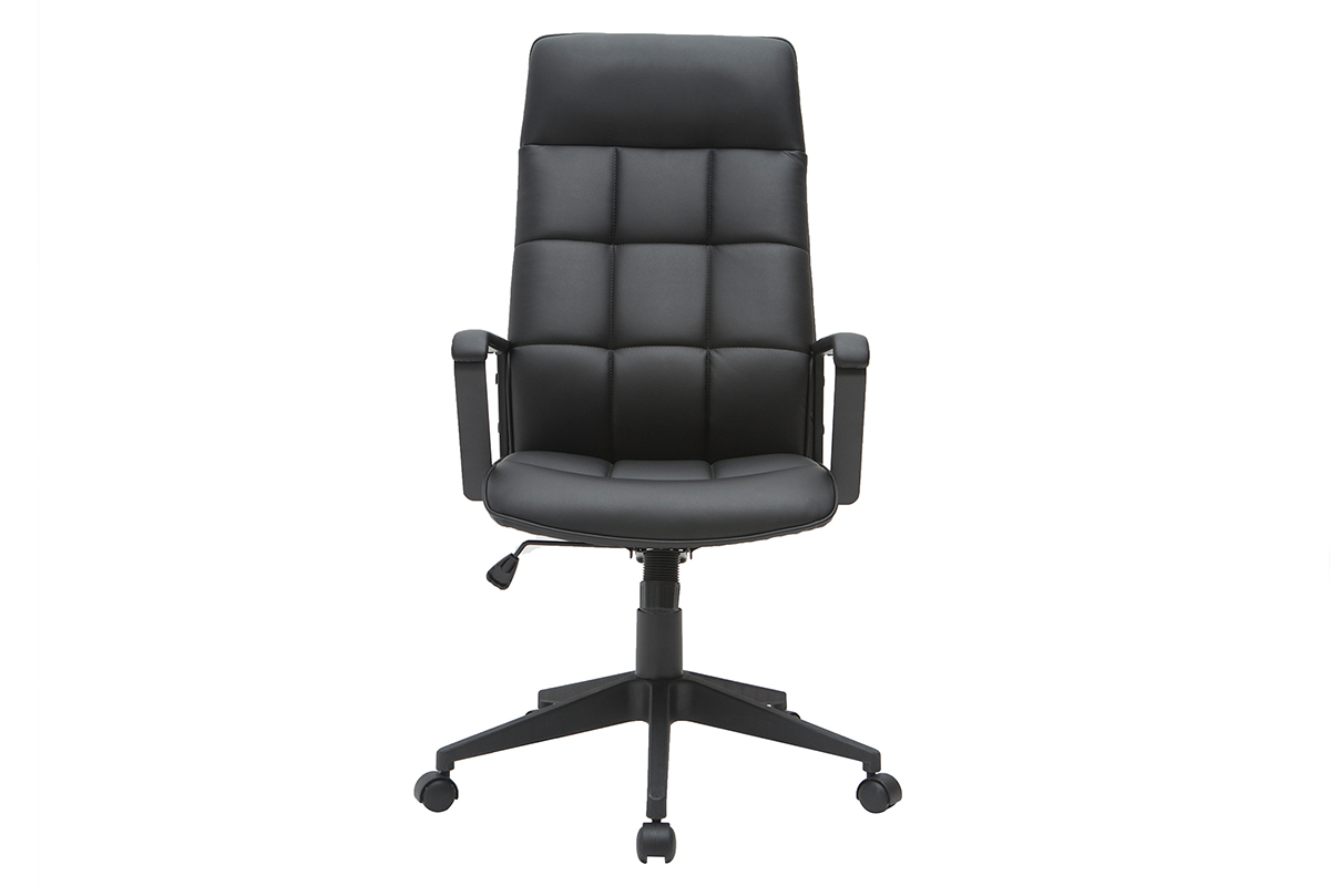 Poltrona da ufficio di design in metallo e tessuto nero MARSHALL