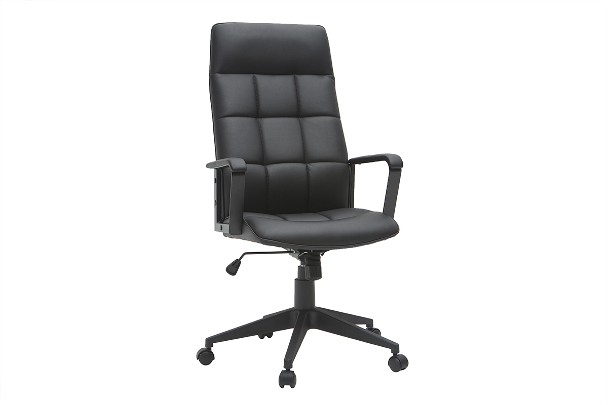 Poltrona da ufficio di design in metallo e tessuto nero MARSHALL