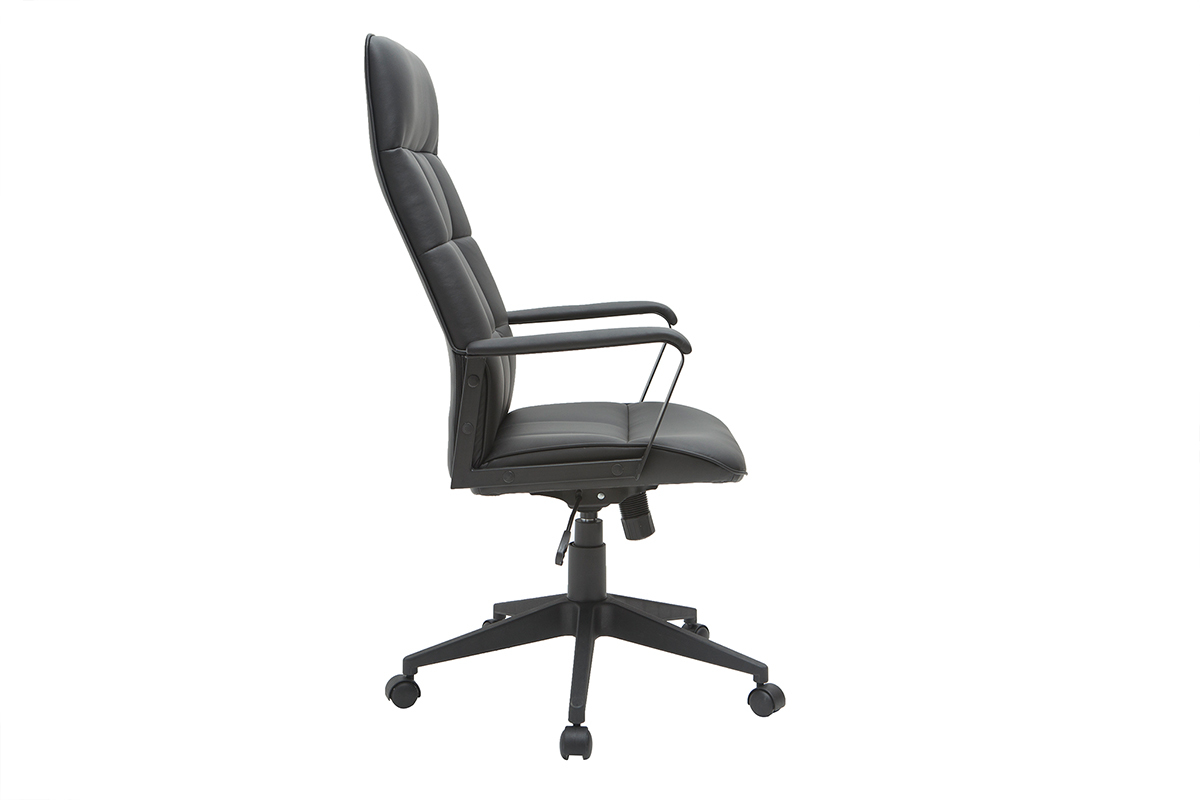 Poltrona da ufficio di design in metallo e tessuto nero MARSHALL