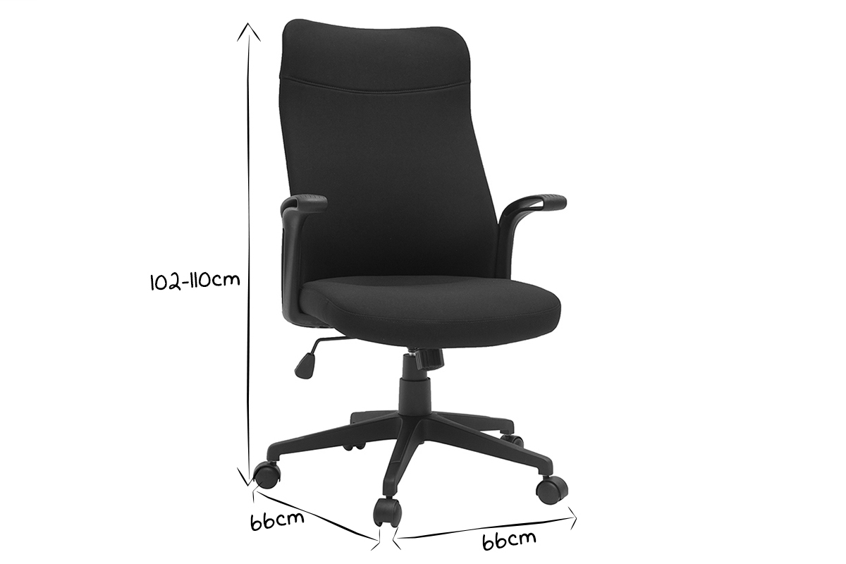 Poltrona da ufficio di design in tessuto nero RISTER