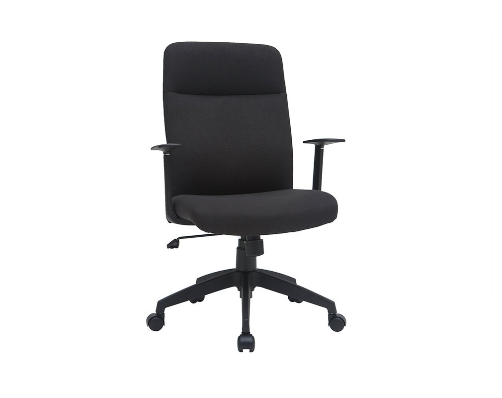 Poltrona da ufficio di design in tessuto nero ZELLY - Miliboo