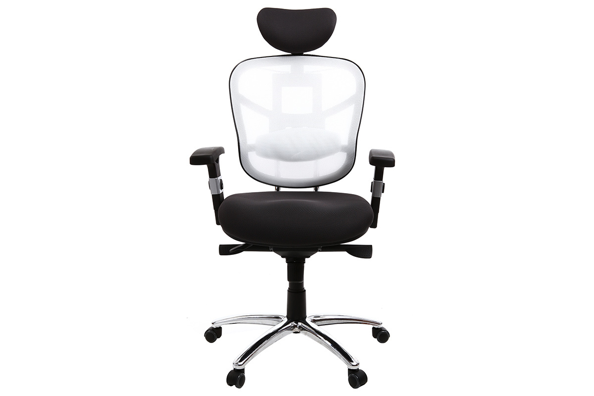 Poltrona da ufficio ergonomica colore bianco e nero opzione appendiabiti UP TO YOU