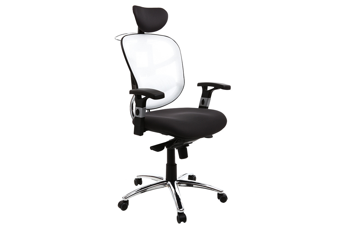 Poltrona da ufficio ergonomica colore bianco e nero opzione appendiabiti UP TO YOU