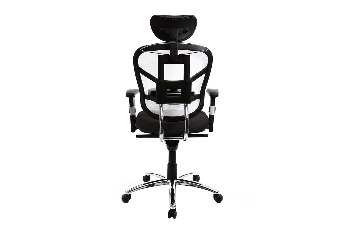 Poltrona da ufficio ergonomica colore bianco e nero opzione appendiabiti UP TO YOU