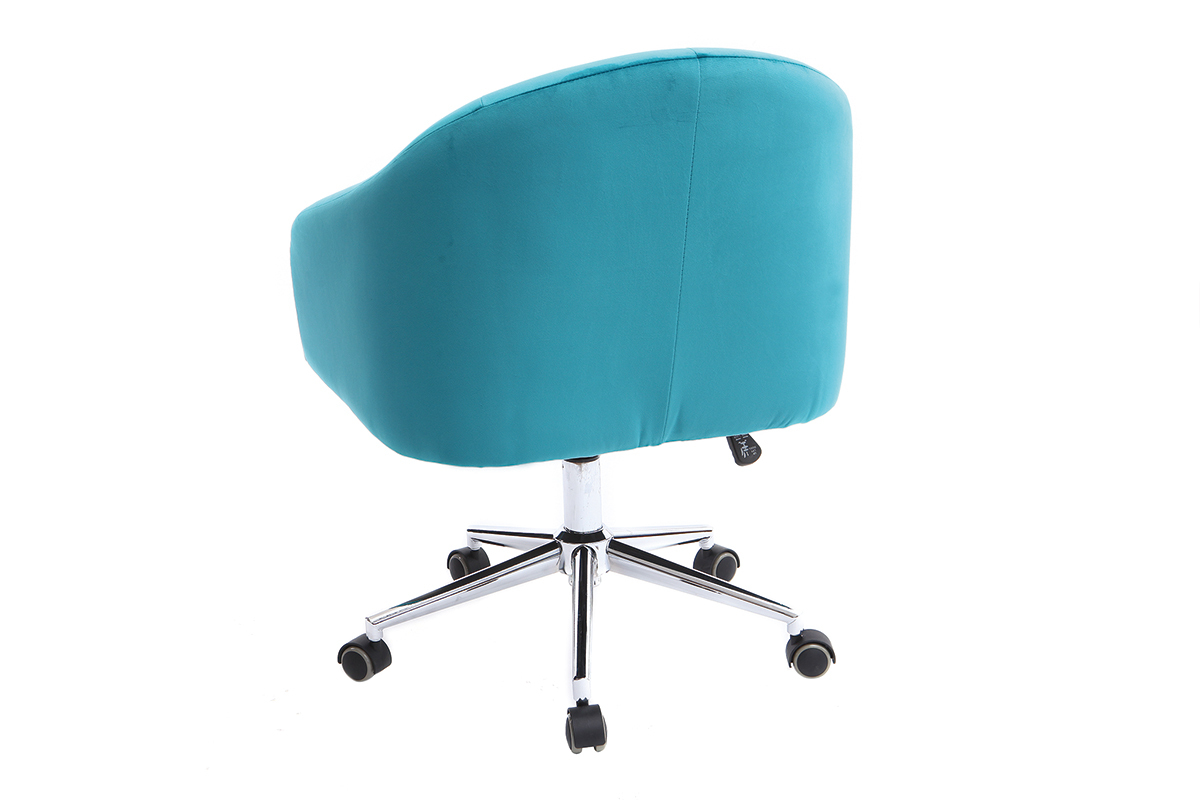 Poltrona da Ufficio in velluto Blu anatra SHARON