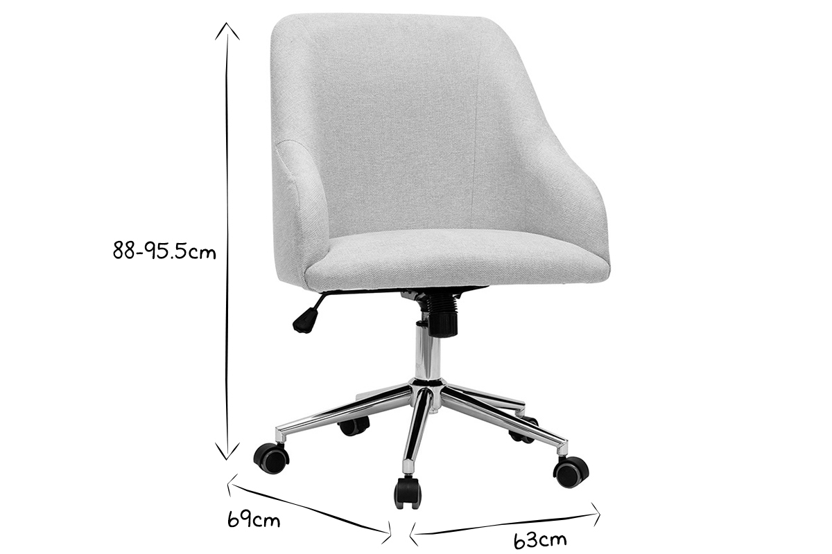 Poltrona da ufficio in velluto blu notte SCARLETT