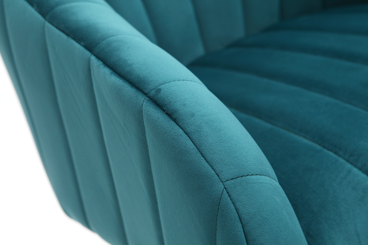 Poltrona da Ufficio in velluto Blu petrolio ROMI