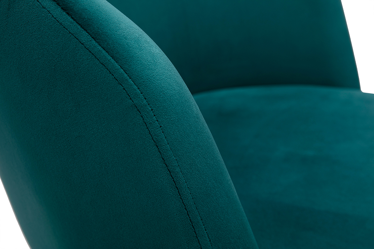 Poltrona da ufficio in velluto blu petrolio VANITY