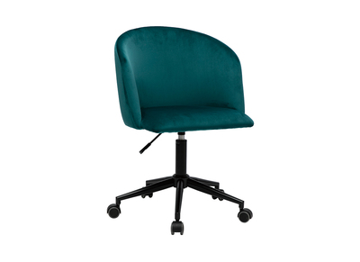 Poltrona da ufficio in velluto blu petrolio VANITY