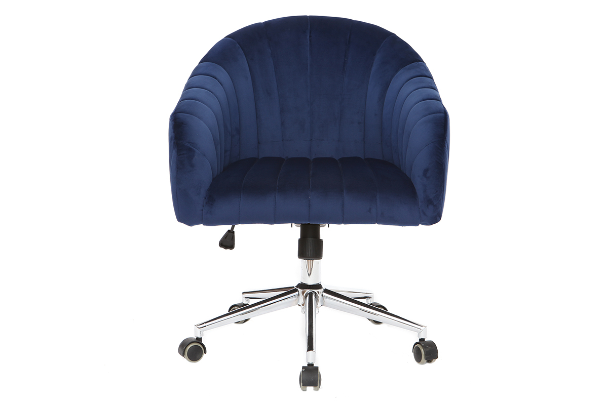 Poltrona da ufficio in velluto Blu scuro ROMI