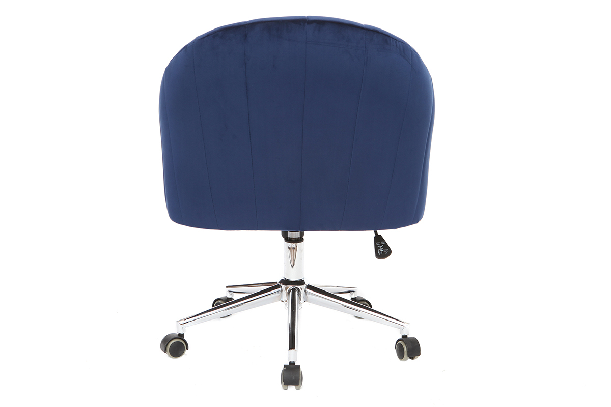 Poltrona da ufficio in velluto Blu scuro ROMI