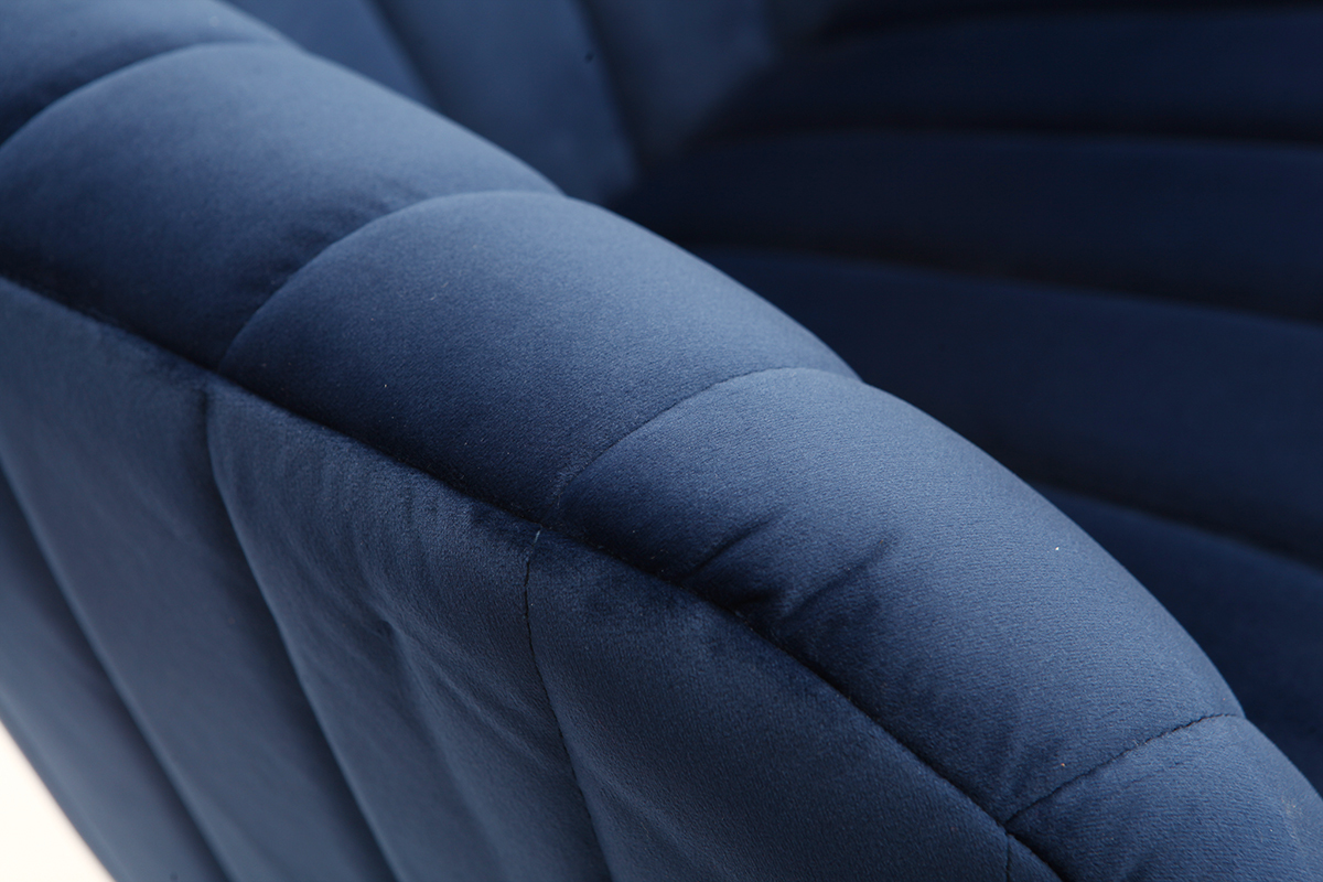 Poltrona da ufficio in velluto Blu scuro ROMI