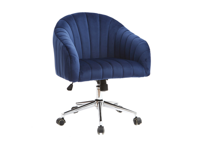 Poltrona da ufficio in velluto Blu scuro ROMI - Poltrona da ufficio in velluto Blu scuro ROMI