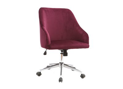 Poltrona da ufficio, in velluto, colore: Bordeaux, modello: SCARLETT