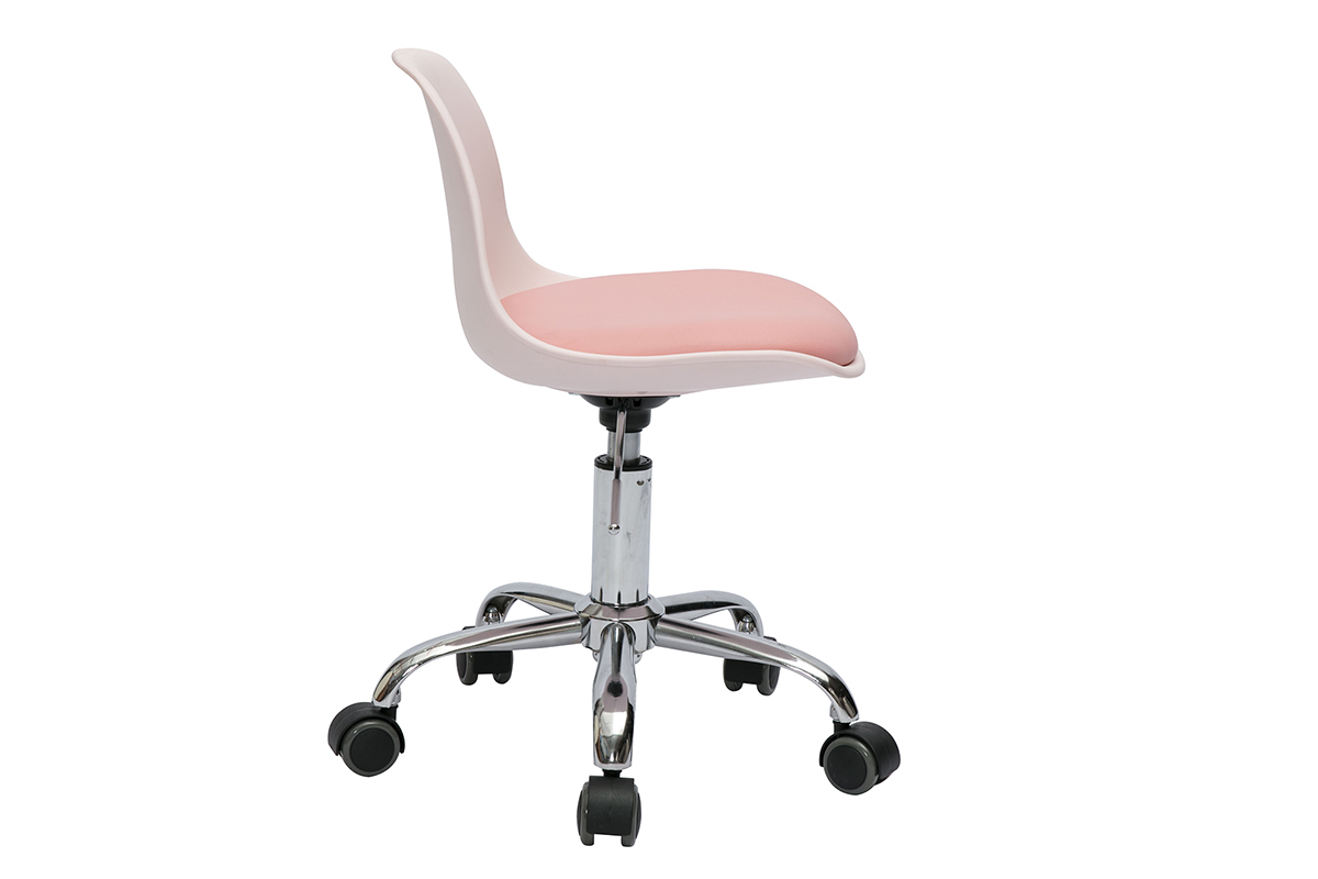 Poltrona da ufficio per bambini con ruote design rosa STEEVY
