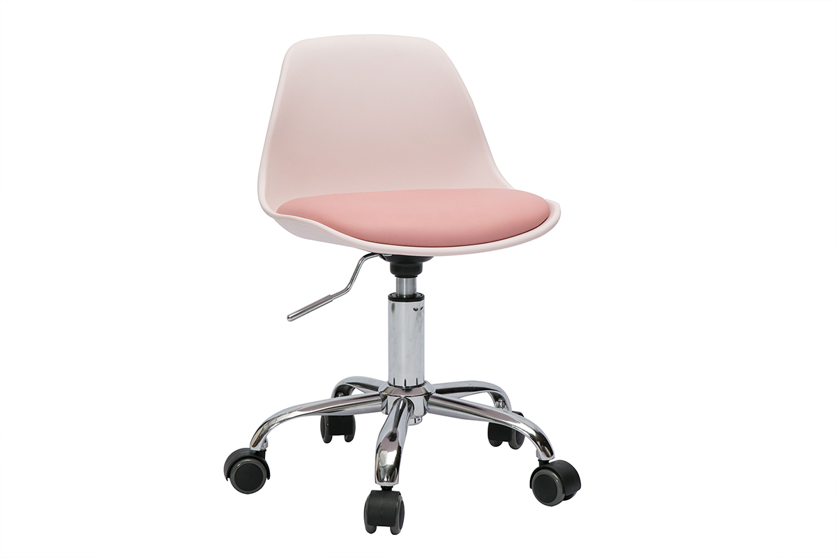 Poltrona da ufficio per bambini con ruote design rosa STEEVY