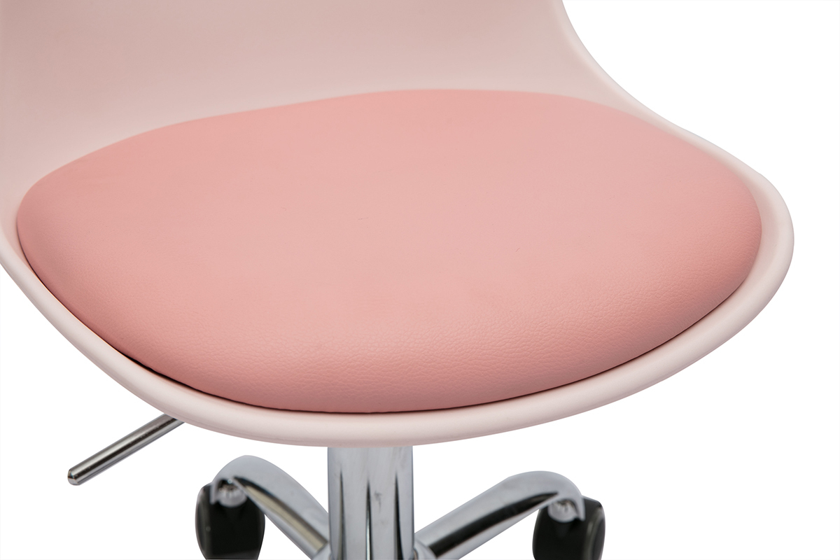 Poltrona da ufficio per bambini con ruote design rosa STEEVY