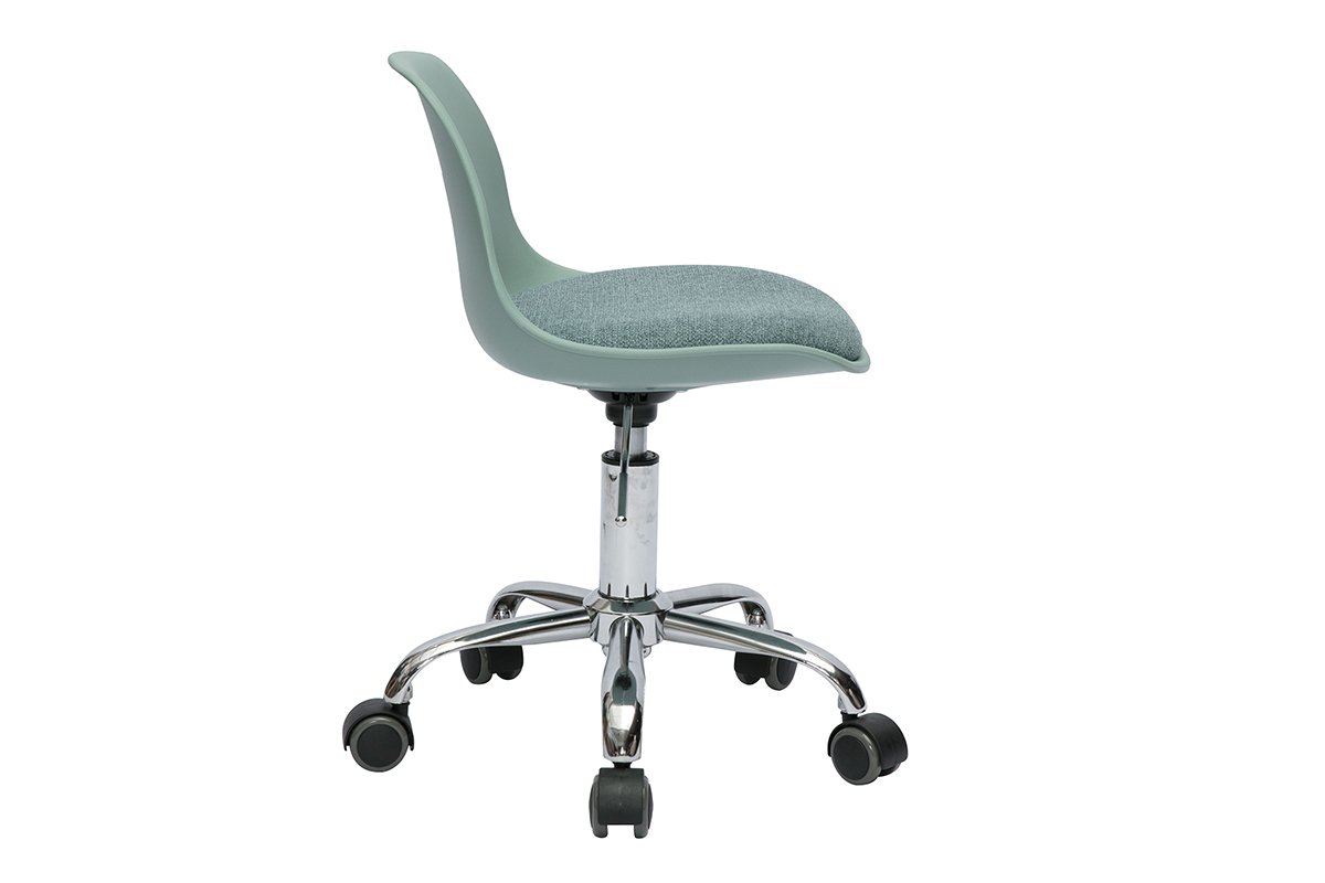 Poltrona da ufficio per bambini con ruote verde grigio STEEVY