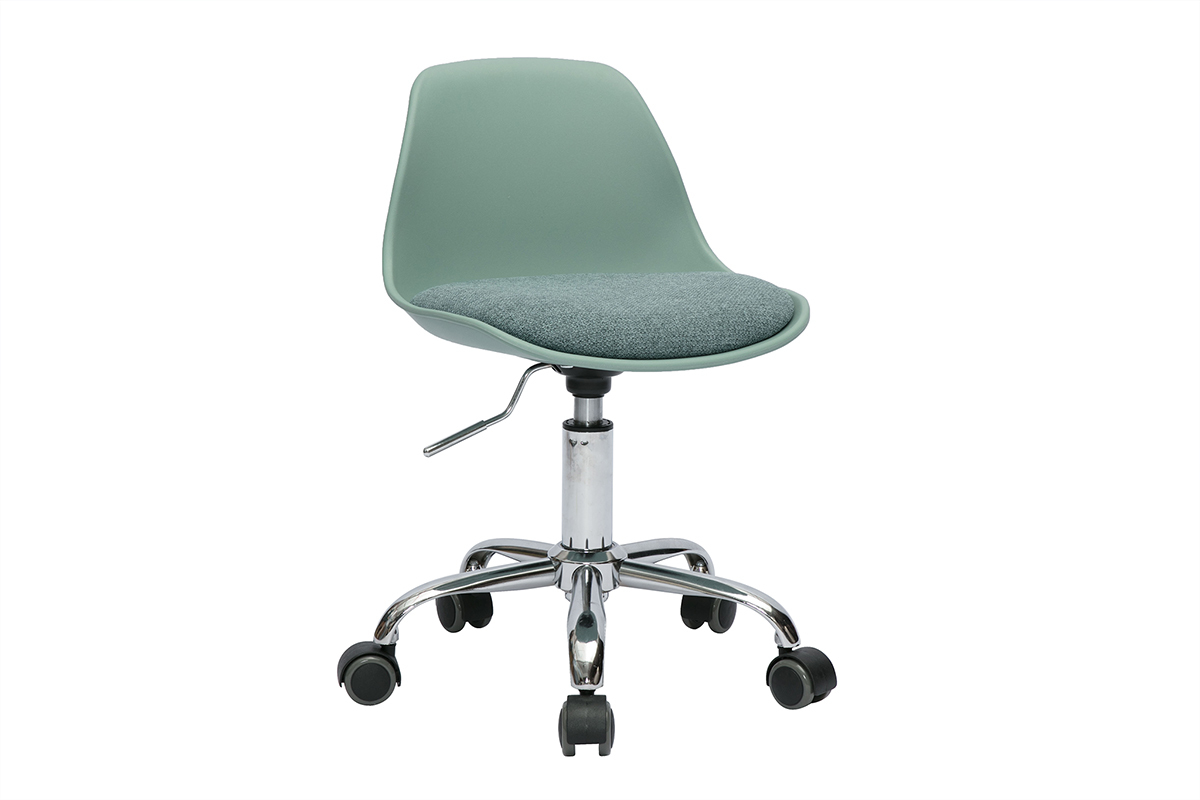 Poltrona da ufficio per bambini con ruote verde grigio STEEVY