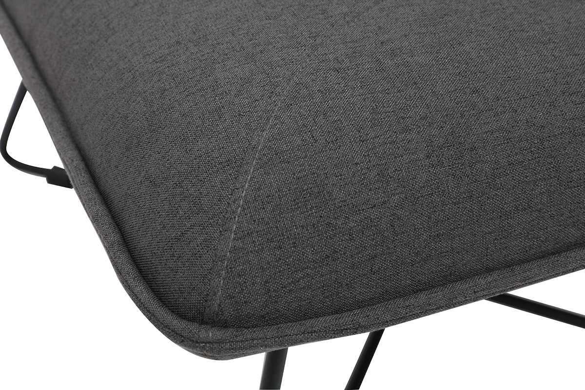 Poltrona design con poggiapidi in tessuto grigio scuro PHILO
